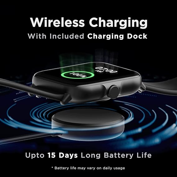 boAt Wave Ultima Max Smart Watch with 1.9" & 2.5D Curved Display, Wireless Charging with Upto 10 Days Battery Life, Multiple Watch Faces, HR & SpO2 Monitoring, 25 Sports Modes, IP68(Pitch Black