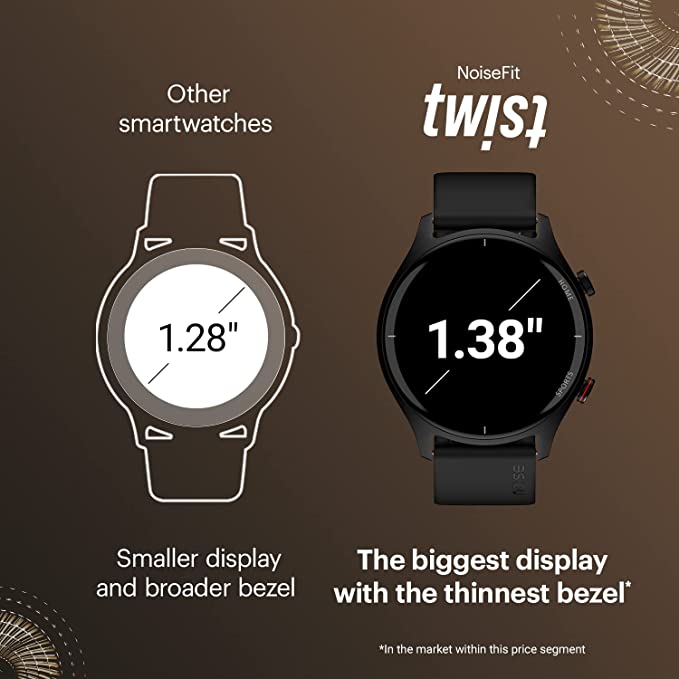 Noise Twist Bluetooth Calling Smart Watch with 1.38" TFT Biggest Display, Up-to 7 Days Battery, 100+ Watch Faces, IP68, Heart Rate Monitor, Sleep Tracking (Midnight Blue)