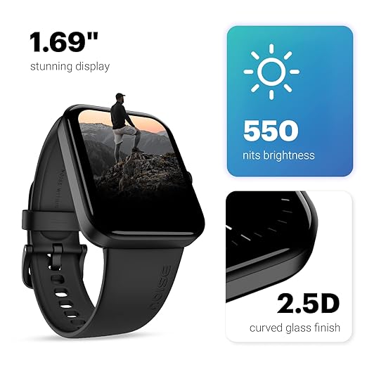 Noise Pulse Go Buzz Smart Watch with Advanced Bluetooth Calling, 1.69" TFT Display, SpO2, 100 Sports Mode with Auto Detection, Upto 7 Days Battery (2 Days with Heavy Calling) - Mist Grey