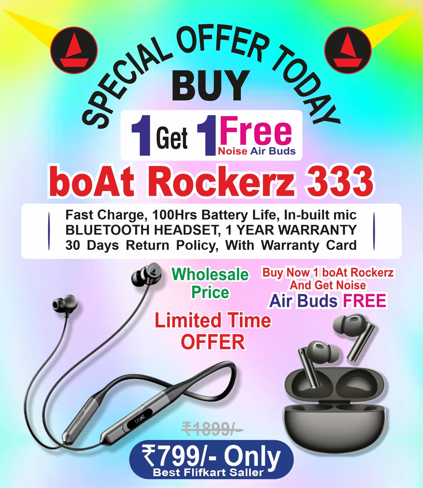 boAt Rockerz 255 ANC, 100HRS Battery, Spatial Audio, ANC(~32dB), Fast Charge(10Mins=24HRS), 3Mics AIENx, 13mm Drivers, Power Earbuds, Bluetooth Neckband, Wireless With Mic Earphones (Raven Black)